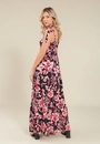 Vestido Longo Em Viscose Alça Laço Estampa Maxi Floral