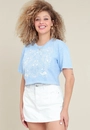 T-Shirt Cropped Em Meia Malha Estonada
