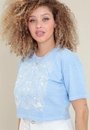 T-Shirt Cropped Em Meia Malha Estonada