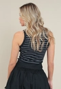 Blusa Regata Em Ribana Listrada