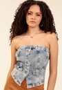 Cropped Jeans Decote Reto Com Botões E Lapela