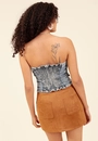 Cropped Jeans Decote Reto Com Botões E Lapela