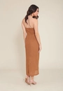 Vestido Midi Em Laise Com Decote Reto