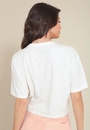 T-Shirt Cropped Com Silk Coqueiros Em Meia Malha