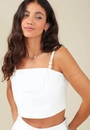 Cropped Em Alfaiataria Com Alças
