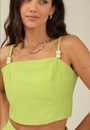 Cropped Em Alfaiataria Com Alças