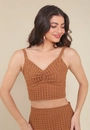 Blusa Cropped Em Laise Alça Com Franzido No Busto