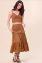 Blusa Cropped Em Laise Alça Com Franzido No Busto