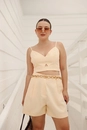 Short Alfaiataria Com Prega E Bolso Faca