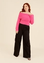 Blusa Tricô Pelinho Ombro A Ombro