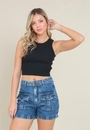 Short Jeans Bolso Frontal