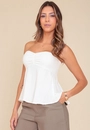 Blusa Decote Reto Em Visolinho Com Franzido Busto