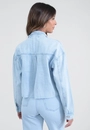 Jaqueta Jeans Com Strass Azul Claro