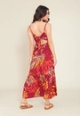 Vestido Midi Em Viscose Alça E Recorte Estampa Flower Power