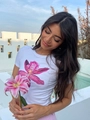 Blusa T-Shirt Em Cotton Flor