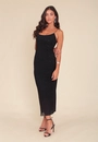 Vestido Midi Em Tule Com Alças Aplicação Strass