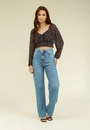 Calça Jeans Reta Azul Claro