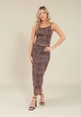 Saia Midi Tule Com Estampa Leopardo