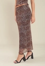 Saia Midi Tule Com Estampa Leopardo