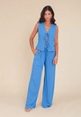 Blusa Colete Em Viscolinho Com Laços Frontais