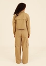 Calça Cargo Com Cós Em Elástico Em Algodão