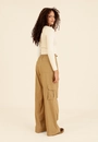 Calça Cargo Com Cós Em Elástico Em Algodão