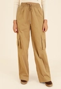 Calça Cargo Com Cós Em Elástico Em Algodão