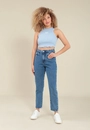 Calça Jeans Mom Azul Escuro