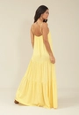 Vestido Longo Em Viscose Alça Com Recorte Saia