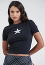 Blusa Em Cotton Manga Curta Estrela