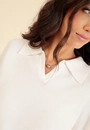 Blusa Tricô Manga Ampla Gola Polo