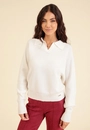 Blusa Tricô Manga Ampla Gola Polo