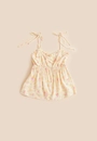 Blusa Em Viscose Com Alça Babado Busto Estampa Yellow Garden
