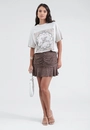 T-Shirt Oversized Em Meia Malha Estonada Paisley