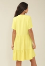 Vestido Curto Em Viscose Twill Com Gola Padre E Recortes
