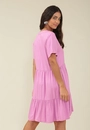 Vestido Curto Em Viscose Twill Com Gola Padre E Recortes