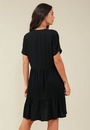 Vestido Curto Em Viscose Twill Com Gola Padre E Recortes