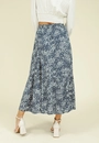 Saia Midi Com Recortes Em Viscose Estampa Liberty