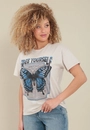 T-Shirt Em Meia Malha Borboleta