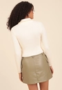 Blusa Tricô Canelado Gola Polo Zíper
