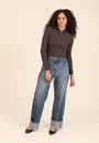 Blusa Tricô Canelado Gola Polo Zíper