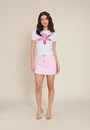 Short Saia Sarja Com Bolso Frontal