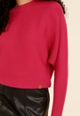 Blusa Tricô Canelada Manga Morcego