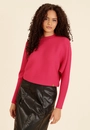 Blusa Tricô Canelada Manga Morcego