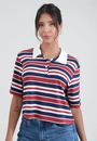 Blusa Polo Manga Curta Em Molecotom Listrado