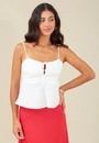Blusa Alça Em Linho Com Recorte No Busto