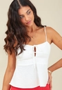 Blusa Alça Em Linho Com Recorte No Busto