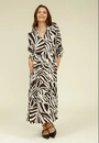Chemise Midi Manga 3/4 Em Viscose Estampa Zebra