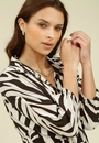 Chemise Midi Manga 3/4 Em Viscose Estampa Zebra
