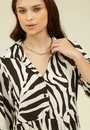 Chemise Midi Manga 3/4 Em Viscose Estampa Zebra